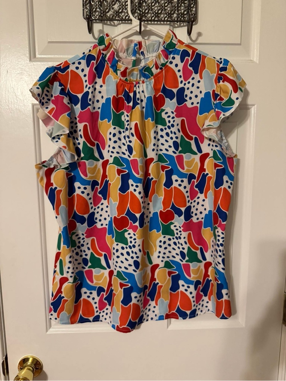 Multicolor Ruffle Sleeve Top